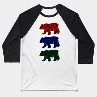 Three Plaid Bears Baseball T-Shirt